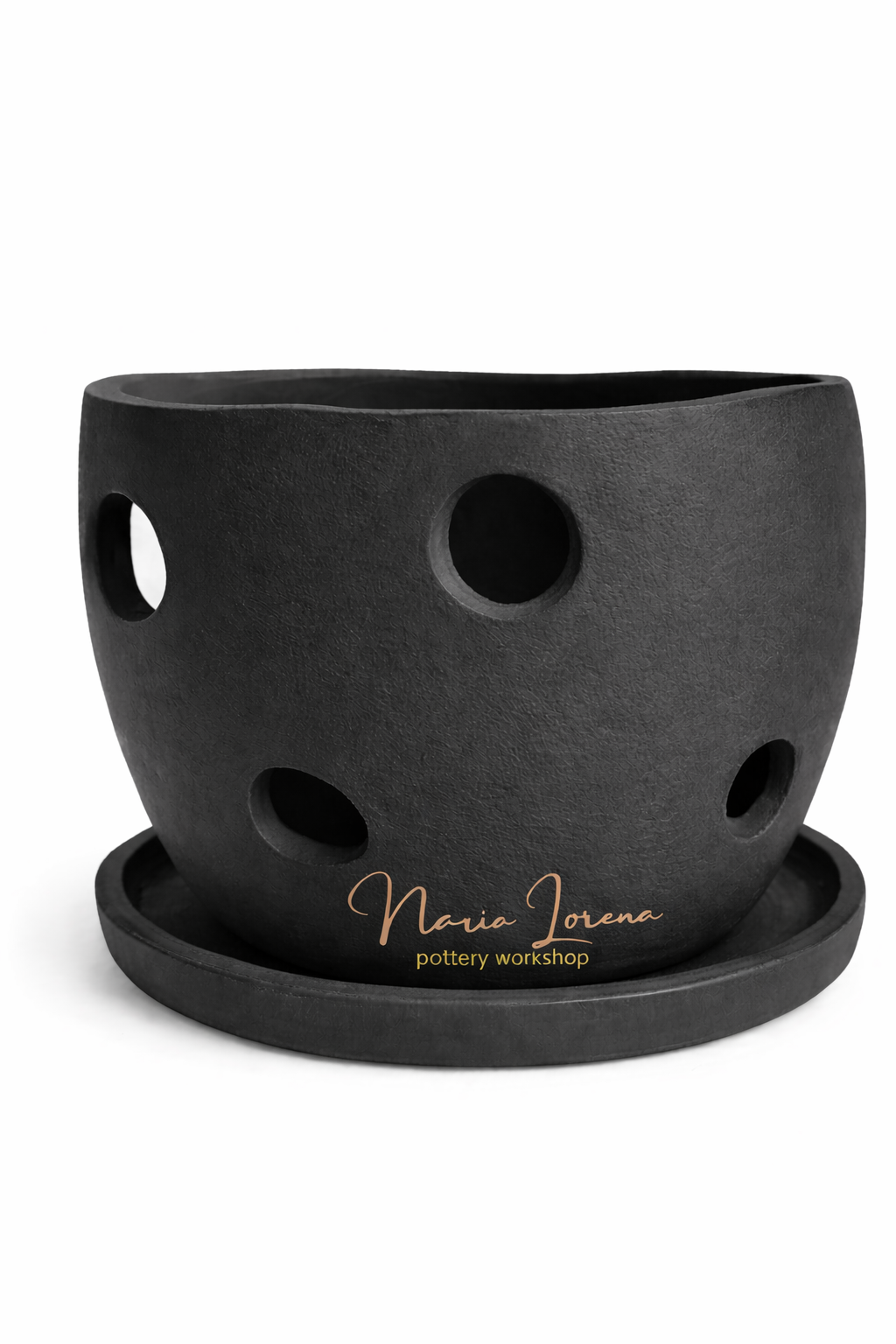 Maceta orquídeas jardín negro